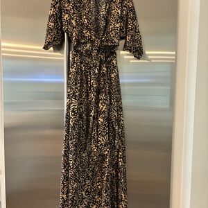 Baltic Born Black and Cream Long Sleeve Dress